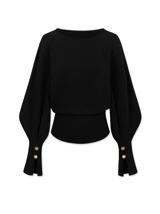 Çan Kollu Büzgülü Sweatshirt