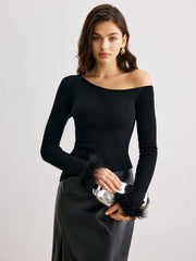 Kaşmir Dar Kesim Asimetrik Yaka Kazak