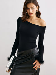 Kaşmir Dar Kesim Asimetrik Yaka Kazak