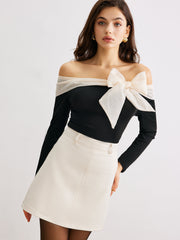 Şifon Kemerli Tek Omuzlu Bluz