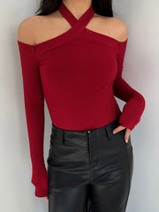 Çapraz Yaka Ribana Üst