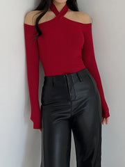 Çapraz Yaka Ribana Üst