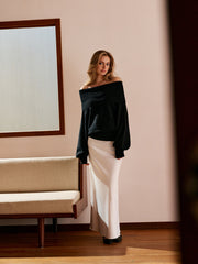 Omuzları Açık Esnek Kazak