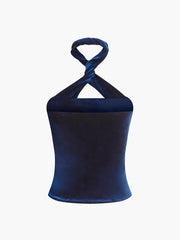 Kadife Fermuarlı Halter Üst