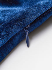 Kadife Fermuarlı Halter Üst