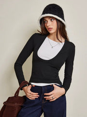 Renk Bloklu Örgü Üst