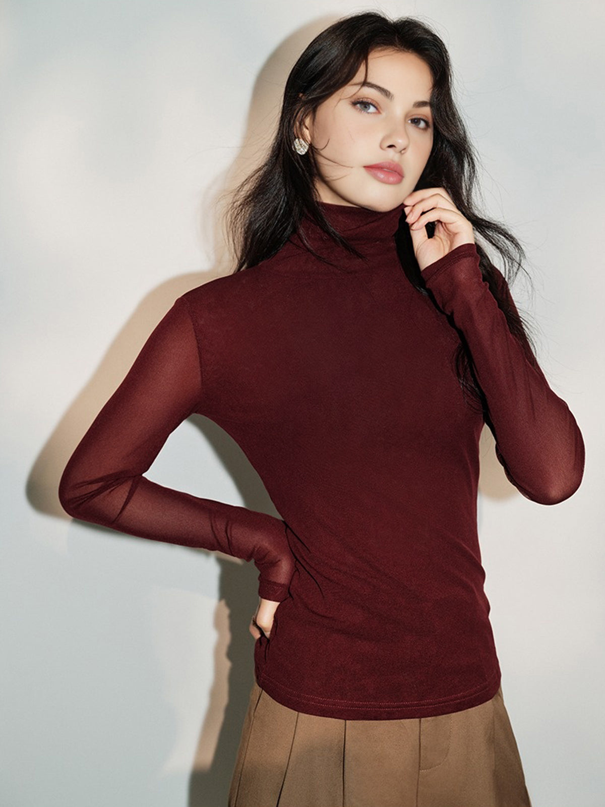 Minimalist Balıkçı Yakalı Jersey Üst