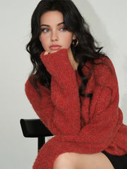 Ribanalı Yün Karışımlı Kazak