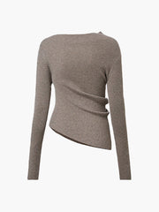 Asimetrik Boncuklu Triko Üst