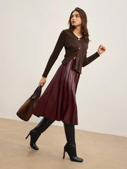 Şık Esnek Düğmeli Örgü Hırka