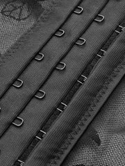 Şeffaf Nakışlı Çiçekli Volanlı Korse