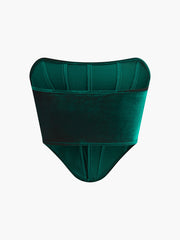 Kadife Şeritli Korse