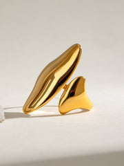 Asimetrik Açık Titanyum Çelik Yüzük