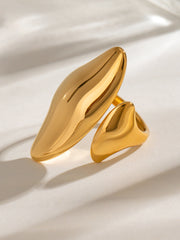 Asimetrik Açık Titanyum Çelik Yüzük