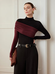 Renk Bloklu Pileli Üst