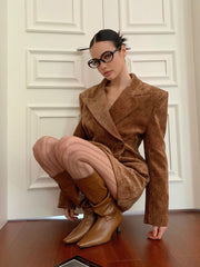 Düğmeli Kemerli Uzun Ceket