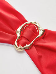 Metalik Detaylı Bandeau Mayo