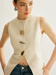 Metalik Detaylı Bölünmüş Yelek