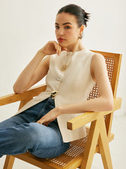 Metalik Detaylı Bölünmüş Yelek