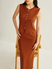 Düğmeli Kolsuz Yelek