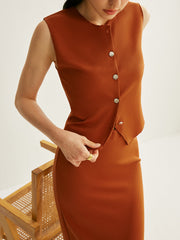 Düğmeli Kolsuz Yelek