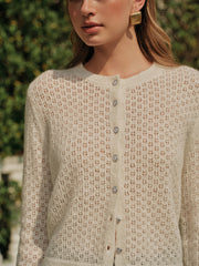 Krokodil Desenli Düğmeli Ön Hırka