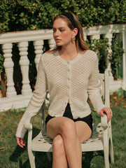 Krokodil Desenli Düğmeli Ön Hırka