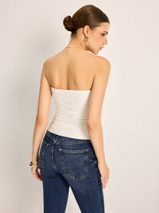 Ön Düğmeli Triko Üst Askısız