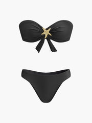Ahtapot Detaylı Bandeau Bikini ve Etek