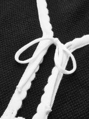 Kenar Detaylı Bağcıklı Yelek