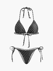 Desenli Bağlamalı Bikini Takımı
