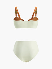 Süslemeli Renk Bloklu Mayo Takımı