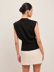 V Yaka Düğmeli Süveter Yelek