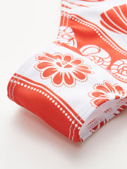 Desenli Halter Yaka Bikini Takımı