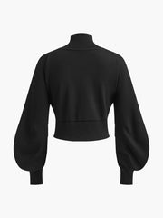 Puf Kollu Kot Ceket Dar Kesim