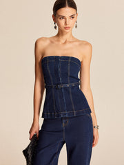 Kemerli Kot Straplez Üst