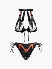 Halter Yaka Desenli Bikini Takımı