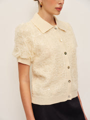 Payetli Dantel Triko Hırka