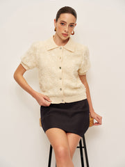 Payetli Dantel Triko Hırka