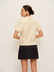 Payetli Dantel Triko Hırka