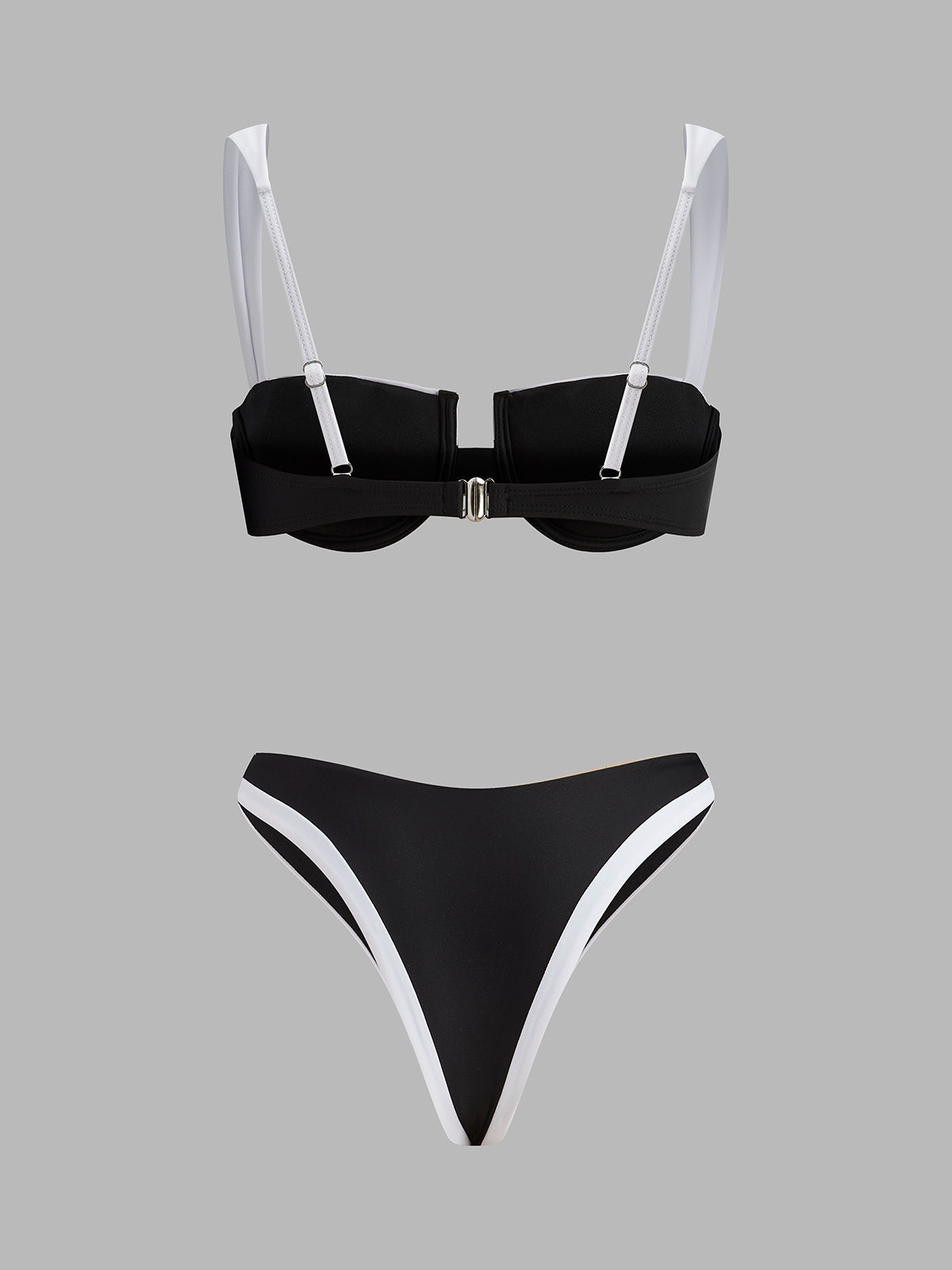 Kontrast Dikişli Kesik Bikini Takımı