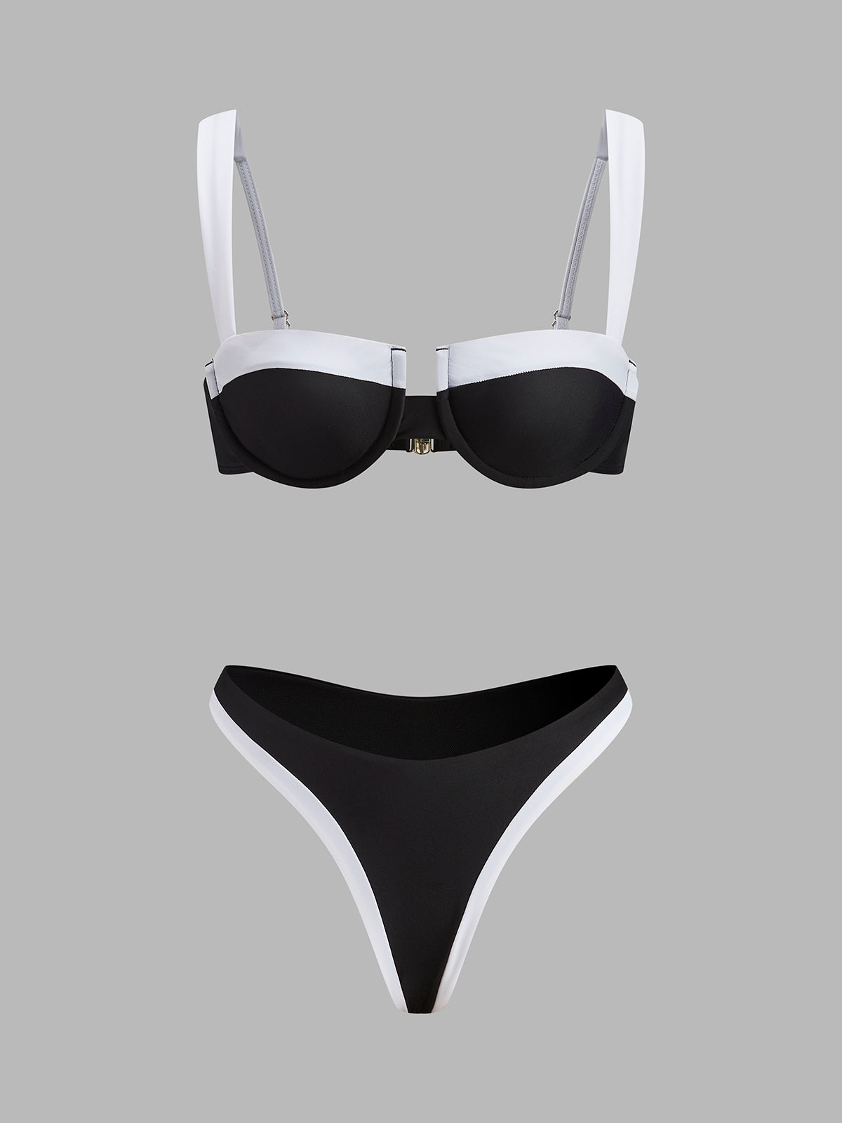 Kontrast Dikişli Kesik Bikini Takımı