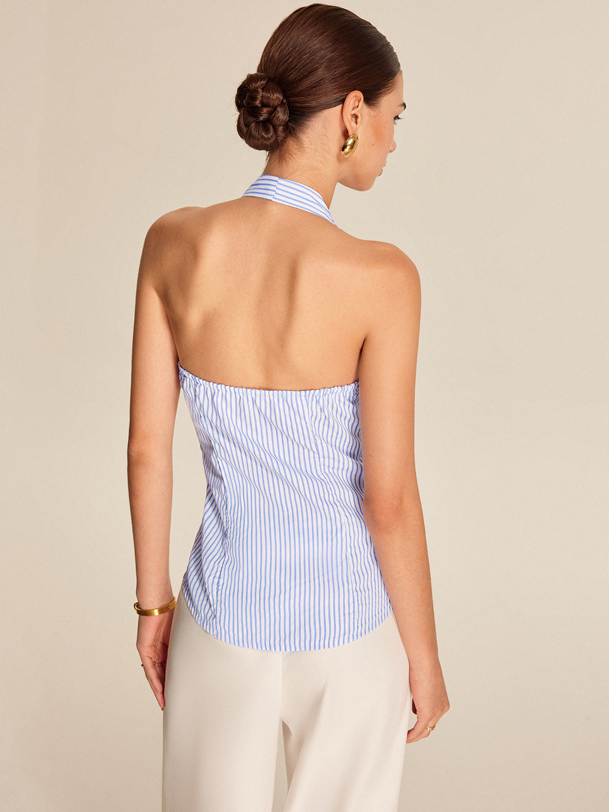 Çizgili Halter Üst