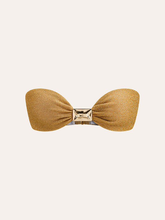 Metalik Fiyonklu Bandeau Bikini Üstü