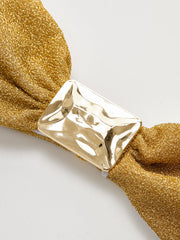 Metalik Yaylı Bandeau Bikini Üstü