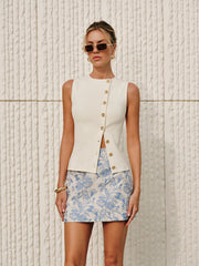 Asimetrik Düğmeli Yelek