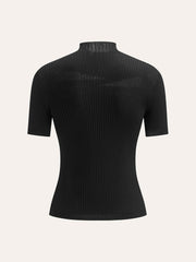 Yarı Şeffaf Ribana Örgü Üst