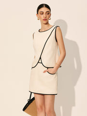 Çapraz Fermuarlı Etek Takımı