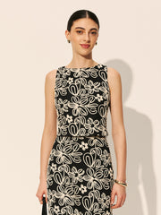 Anahtar Delik Sırt Çiçekli İşlemeli Kısa Üst