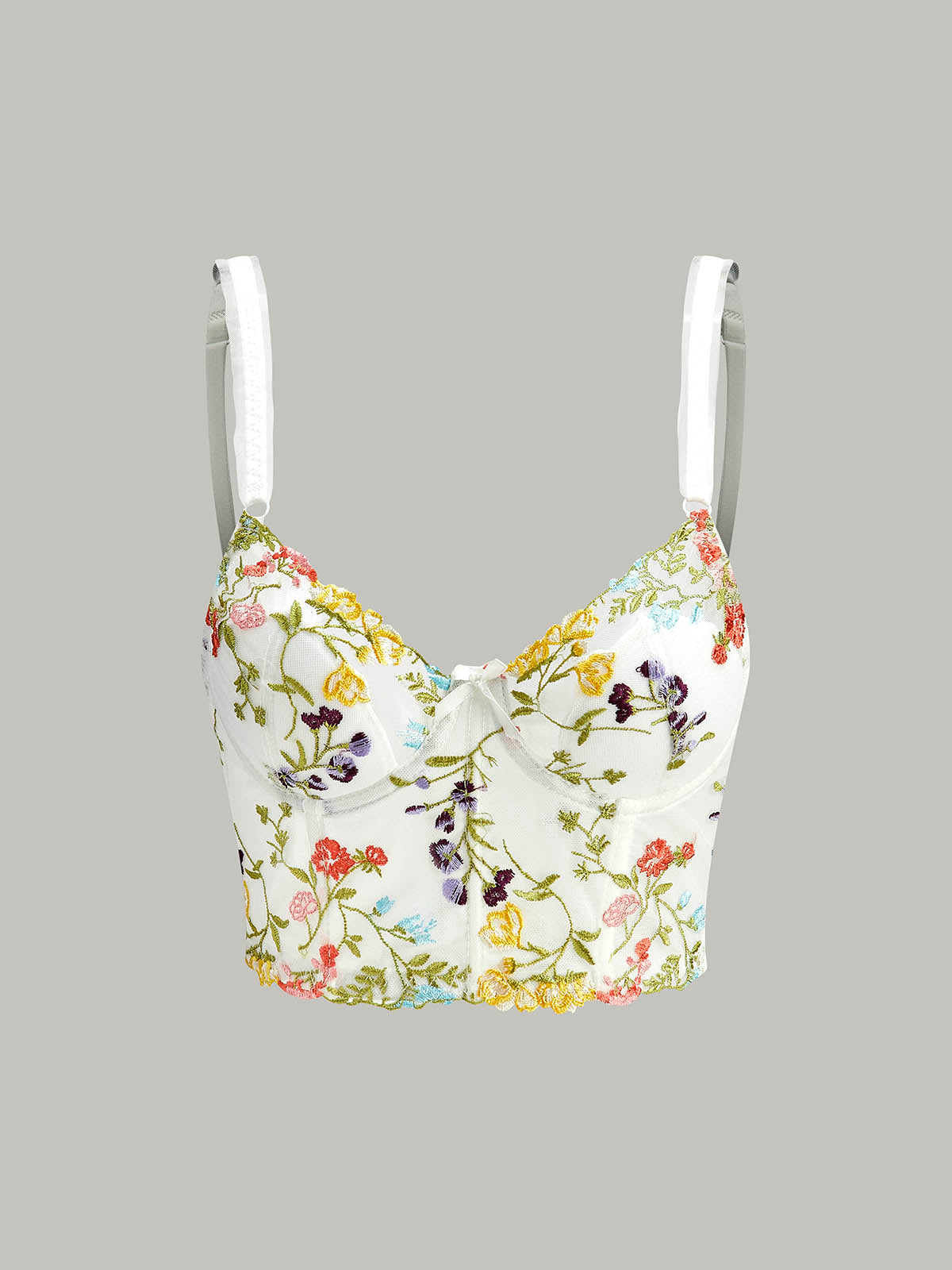 Nakışlı Yarı Şeffaf Korse